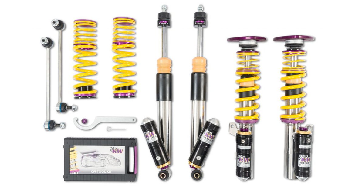 The Clubsport coilovers are available with 3-way and 2-way performance-adjustable racing damper technology.