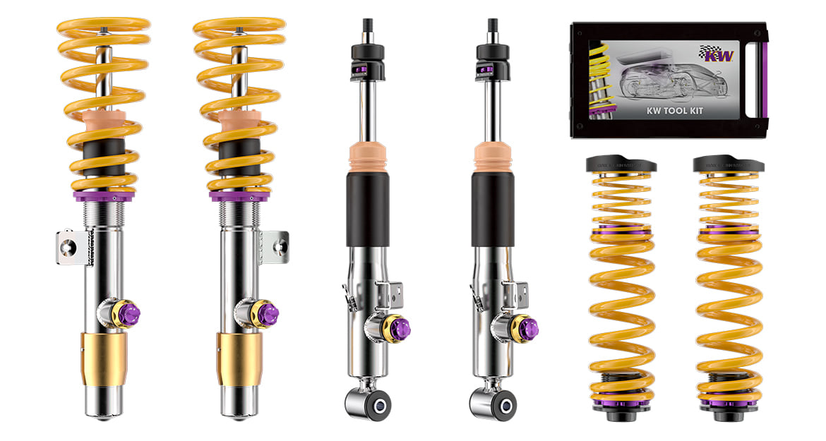 KW coilover Variant 4 disposes of damper housings and struts made of stainless steel.