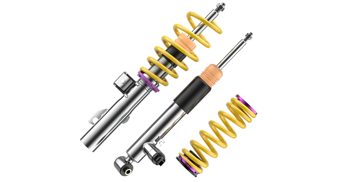 Just like the optional Cupra Born DCC suspension, the KW DDC plug & play coilover suspension features electromagnetic valves for damper control.