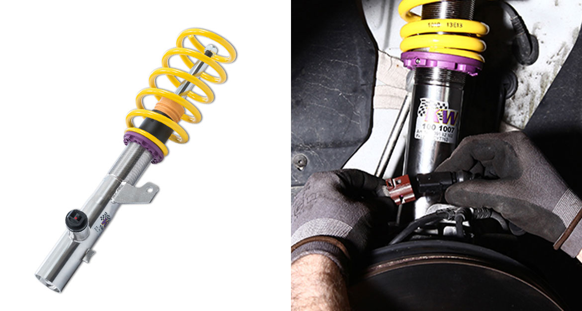 The KW shock absorbers and KW dampers are connected via the plugs.