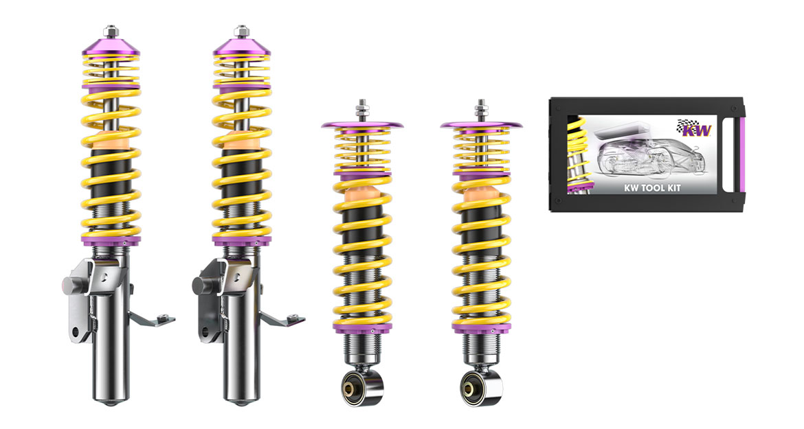 Our KW V1 coilover kit is a height-adjustable coilover kit. Lowering gives the car a sportier look. Besides lowering, the KW V3 is rebound and compression adaptable. Both coilovers are designed for everyday use of the Toyota GR86